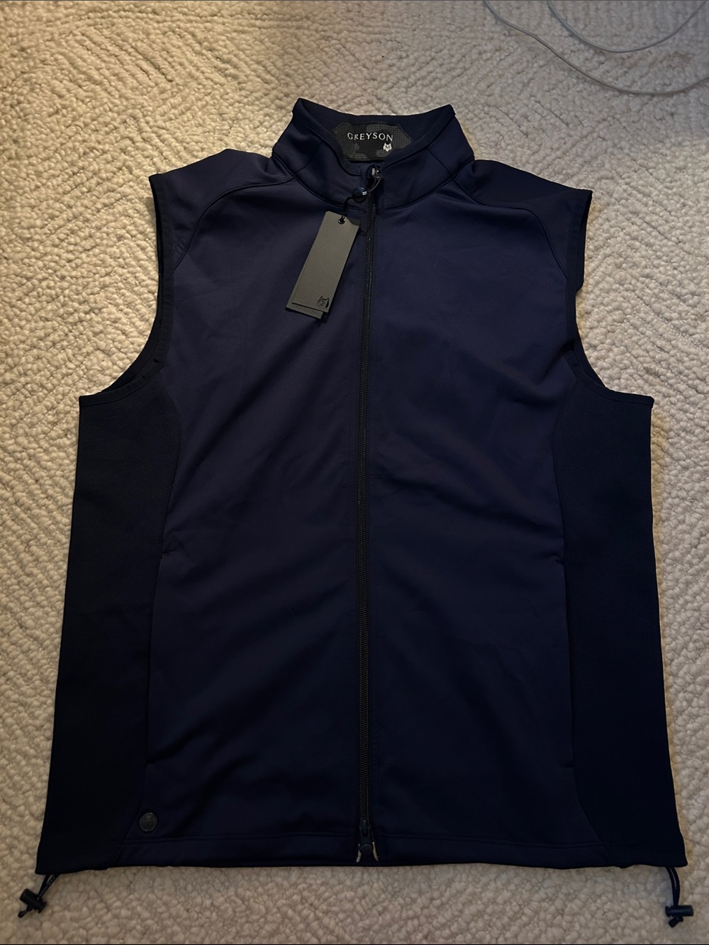Greyson Navy Sleeveless Zip Golf Vest